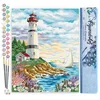 Image de FiguredArt Peinture par Numéro Adulte Phare sous un Ciel nuageux - Kit de Loisir Créatif DIY Numéro dArt - 40x50cm sans châssis