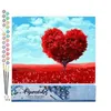 Image de FiguredArt Peinture par Numéro Adulte Arbre rouge Coeur - Kit de Loisir Créatif DIY Numéro dArt - 40x50cm sans châssis