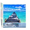 Image de FiguredArt Peinture par Numéro Adulte Ponton sur mer paradisiaque - Kit de Loisir Créatif DIY Numéro dArt - 40x50cm sans châssis
