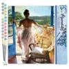 Image de FiguredArt Peinture par Numéro Adulte Femme à sa Fenêtre - Kit de Loisir Créatif DIY Numéro dArt - 40x50cm sans châssis