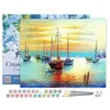 Image de FiguredArt Peinture par Numéro Adulte avec cadre Voiliers au port - Kit DIY Numéro dArt - 40x50cm toile tendue sur châssis