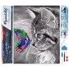 Image de Figured’Art Diamond Painting Broderie Diamant 40x50cm Toile Entière Roulée avec Strass Perles Carrés - Chat et Papillon coloré