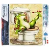 Image de Diamond Painting - Figured’Art - La Grenouille aux Toilettes - 40x50cm - Kit Complet - Diamants Carrés