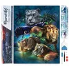 Image de Figured’Art Diamond Painting Broderie Diamant 40x50cm Toile Entière Roulée avec Strass Perles Carrés - Animaux de la Jungle