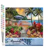 Image de FiguredArt Peinture par Numéro Adulte Sous les cocotiers - Kit de Loisir Créatif DIY Numéro dArt - 40x50cm sans châssis
