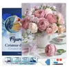 Image de Figured’Art Diamond Painting Broderie Diamant 40x50cm Avec Cadre Toile Tendue Strass Perles Carrés - Bouquet de Roses