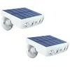 Image de Lot de 2 - Lampe projecteur solaire extérieur étanche avec détecteur de mouvement - Panneau a recharge rapide