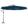 Image de Parasol déporté Ø350cm - Hardelot - Coloris Bleu canard. structure anthracite. manivelle anti-retour.