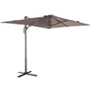 Image de Parasol déporté rectangulaire 2x3m - Antibes - Taupe - Parasol excentré inclinable. rabattable et rotatif à 360°.