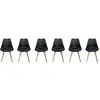 Image de Lot de 6 chaises scandinaves. Pieds bois de hêtre. Chaises 1 place. Noirs