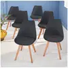 Image de Lot de 6 chaises scandinaves. Pieds bois de hêtre. Chaises 1 place. Gris