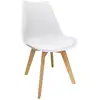 Image de Lot de 6 chaises scandinaves. Pieds bois de hêtre. Chaises 1 place. Blancs