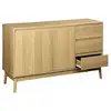 Image de Buffet en décor bois 2 portes et 3 tiroirs. Buffet bas. L 120 x l 39 h 76cm - dune