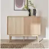Image de Buffet de rangement décor bois. 2 portes coulissantes. Buffet haut. Vaisselier. L 115 x l 39.5 x h 90cm - linear