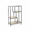 Image de Etagère en métal noir et décor bois - loft - bibliothèque 4 niveaux. L 69 x l 33 x h 113.5cm