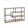 Image de Etagère en métal noir et décor bois - loft - bibliothèque 5 niveaux. L 114 x l 33 x h 78cm