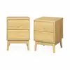 Image de Lot de 2 tables de chevet décor bois. Deux tiroirs