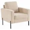 Image de Fauteuil en velours côtelé beige - Bjorn - Canapé 1 place fixe droit pieds métal