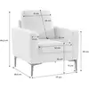 Image de Fauteuil en velours côtelé beige - bjorn - canapé 1 place fixe droit pieds métal