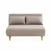 Image de Canapé convertible en tissu - guesta - 2 places scandinave. Pieds bois foncé. Beige. Banquette. Dossier inclinable
