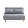 Image de Canapé convertible en tissu - guesta - 2 places scandinave. Pieds bois foncé. Gris clair. Banquette. Dossier inclinable