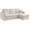 Image de CanapÃ© D'angle Convertible En Tissu Bouclettes Blanches - Ida - 3 Places Fauteuil D'angle en occasion ou reconditionné