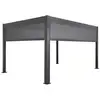 Image de Pergola bioclimatique gris anthracite 300 x 400cm. Aluminium à lames orientables + store 300cm + store 400cm