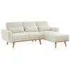 Image de Canapé dangle convertible réversible 3 places. tissu bouclettes blanches. pieds bois