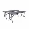 Image de Lot de 2 tables de réception. Pliables 180cm. Grise foncé. Table pliante avec poignée de transport. Table de camping