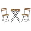 Image de Table de bistrot pliante bois dacacia et métal + 2 assises MALAGA