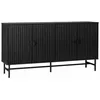 Image de Buffet de rangement noir. Bazalt. quatre portes. deux étagères. buffet haut. vaisselier. L 157.5 x l 39 x H 83cm