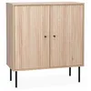 Image de Buffet décor bois rainuré 2 portes 835cm BRAGA