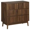 Image de Commode de rangement décor bois de noyer. 3 tiroirs