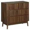 Image de Commode de rangement décor bois de noyer. 3 tiroirs