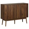 Image de Buffet de rangement décor bois de noyer. 2 portes coulissantes. buffet haut. vaisselier. L 115 x l 39.5 x H 90cm - Linear