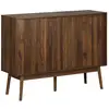 Image de Buffet de rangement décor bois de noyer. 2 portes coulissantes. Buffet haut. Vaisselier. L 115 x l 39.5 x h 90cm - linear