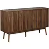 Image de Buffet de rangement décor bois bois foncé. Linear. Deux portes. Deux étagères. Buffet haut. Vaisselier. l 150 x p 39.5 x h 90cm