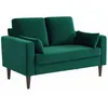 Image de CanapÃ© En Velours Vert Anglais Bjorn CanapÃ© 2 Places Fixe Droit Pieds Bois D'hÃ©vÃ©a Effet Bois en occasion ou reconditionné