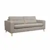 Image de Canapé lit 3 places beige - lin avec matelas 12cm d'épaisseur. Fabriqué en france