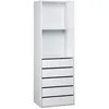 Image de Module dressing avec 5 tiroirs et 2 étagères. blanc. panneaux stratifiés
