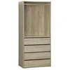 Image de Module dressing avec 4 tiroirs et 1 penderie naturel. panneaux stratifiés