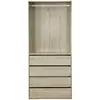 Image de Module dressing avec 4 tiroirs et 1 penderie naturel. Panneaux stratifiés