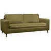 Image de Canapé lit 3 places vert olive avec matelas 12cm dépaisseur. fabriqué en France