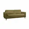 Image de Canapé lit 3 places vert olive avec matelas 12cm d'épaisseur. Fabriqué en france