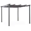 Image de Pergola aluminium - isla 3x3m - toile grise - tonnelle idéale pour votre terrasse. Toit rétractable. Toile coulissante. Structure aluminium