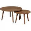 Image de Lot de 2 tables basses rondes décor bois de noyer Népal