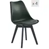 Image de Nordlys - lot de 4 chaises de salle a manger scandinaves pieds bois polypropylene noir