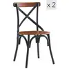 Image de Nordlys - lot de 2 chaises de salle a manger industrielles metal bois frêne marron