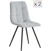Image de Nordlys - lot de 2 chaises de salle a manger scandinaves capitonnees metal tissu gris