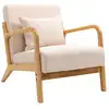 Image de Nordlys - fauteuil de salon scandinave avec structure bois et tissu hevea beige